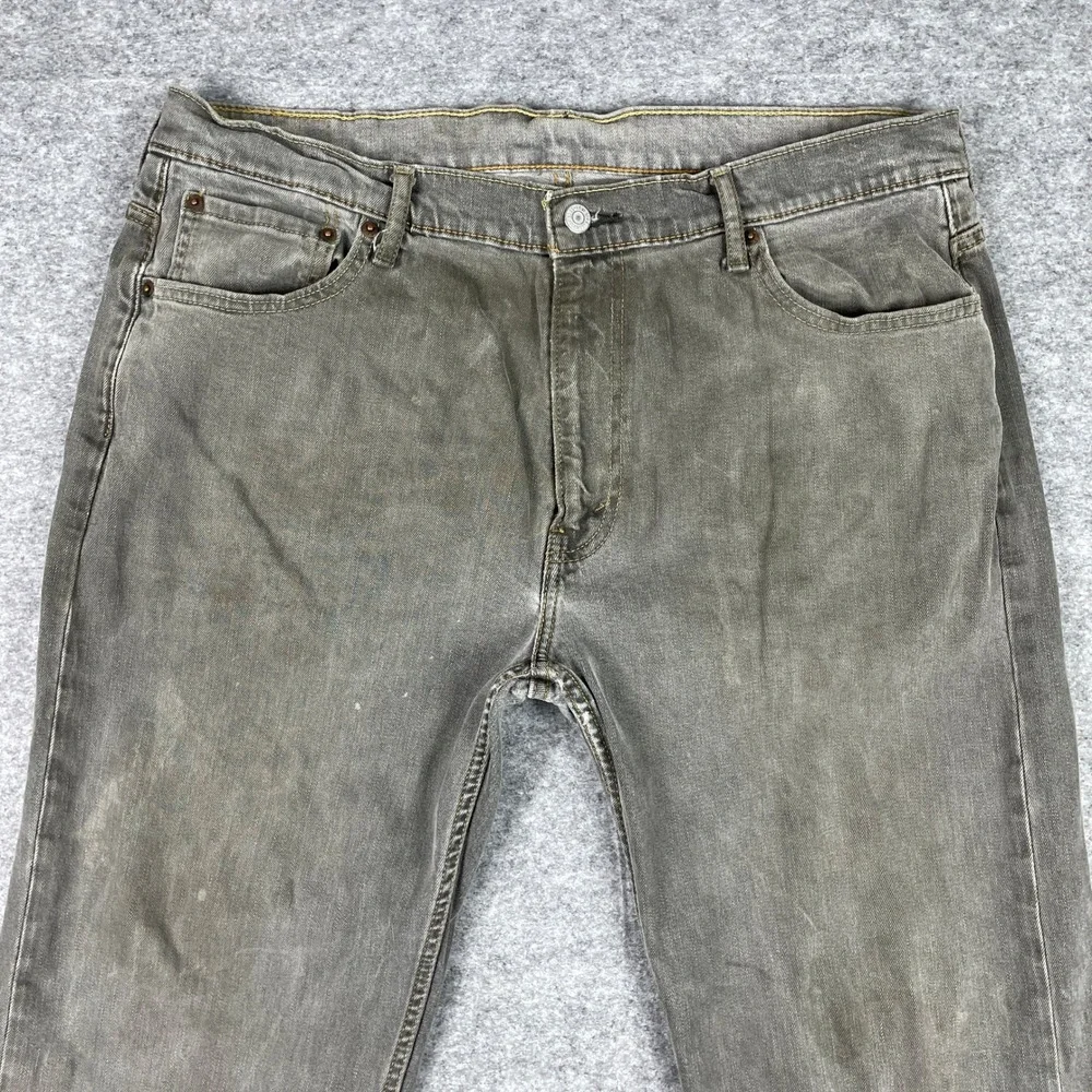Levis Jeans Mens 36x34 (Fits 36x32) Grey 569 Loose Straight Stretch Denim Pants